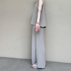 ノースリ ワイドスラックスセットアップ