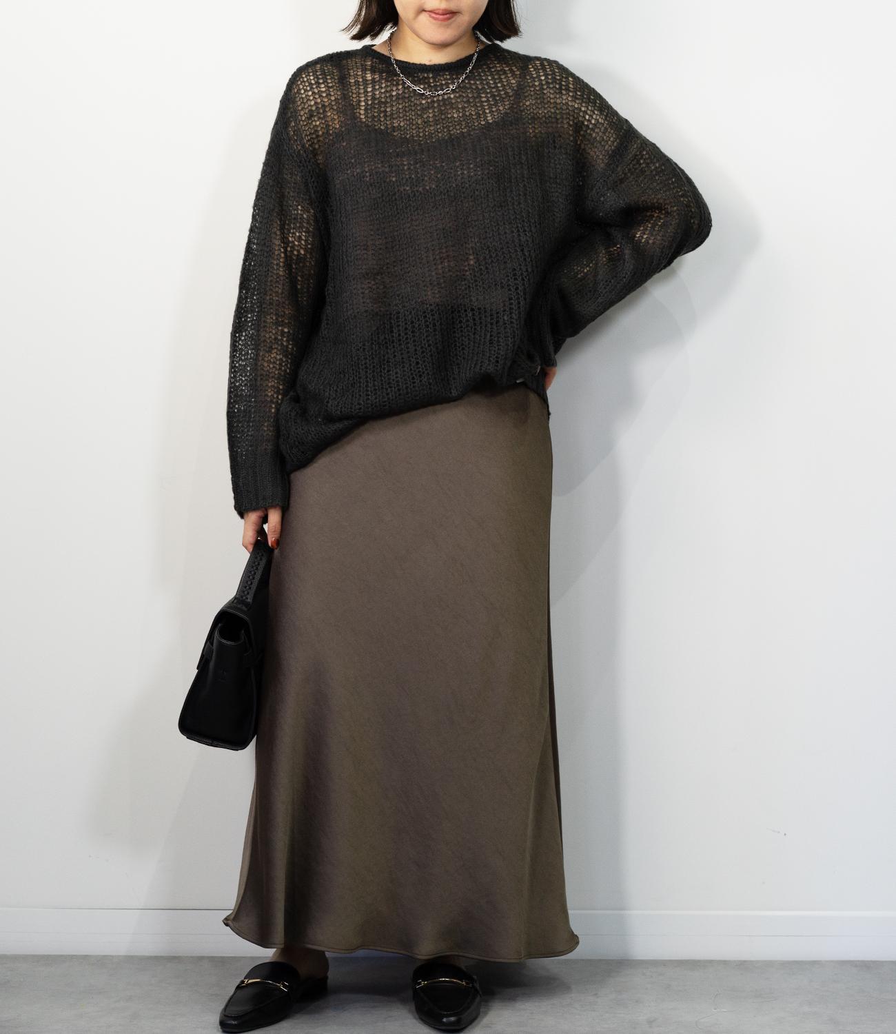 メッシュニットトップス