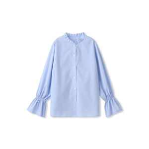 襟フリルブラウス≪洗濯機で洗える≫