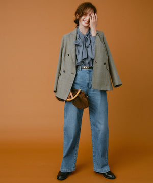 モナベールツイル チェック ダブル ジャケット