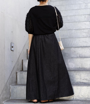 グレースフレアタックデニムスカート