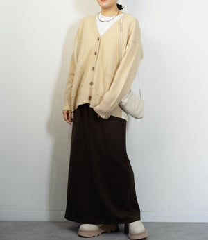 カシミアライクバイカラーカーディガン
