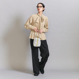 【WEB限定 Wardrobe DAILY MINIMAL】リボンタイブラウス -2WAY/ウォッシャブル-