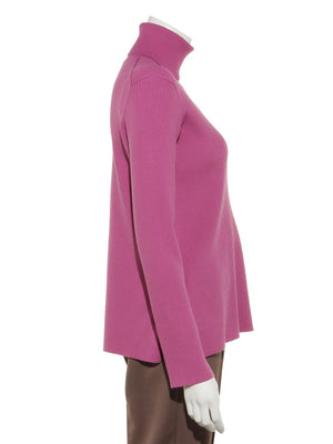 サイドスリットリブタートルニット