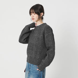 ウールブレンド シルクネップ ニットプルオーバー