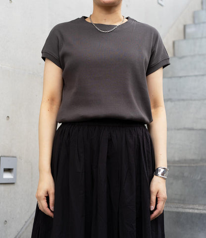 ミニリブフレンチスリーブトップス