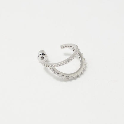 パヴェ ダブルフープ ピアス