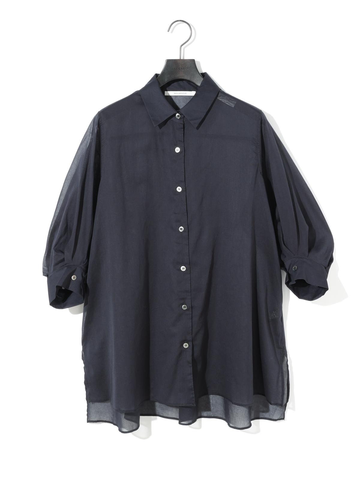 MIDIUMISOLID for Ladies シアースリットスリーブチュニックシャツ