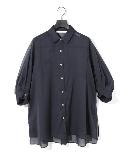 MIDIUMISOLID for Ladies シアースリットスリーブチュニックシャツ