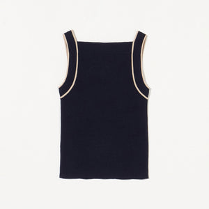 リブスクエアネック パイピングキャミソール - ウォッシャブル -