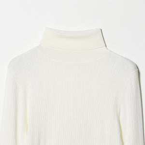 リブ タートルネック ニット