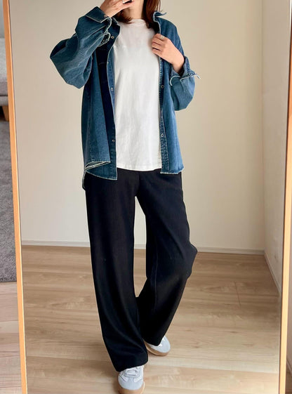 スパンデックスデニムライクパンツ