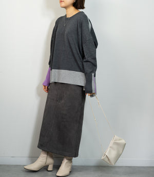 バイカラーボクシーニット