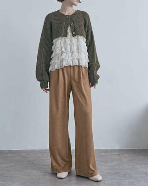 スウェードライクイージーパンツ