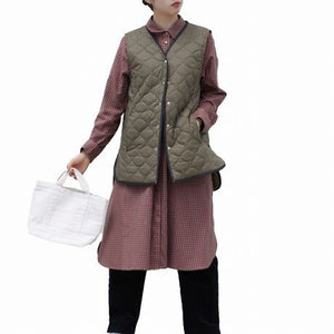 キルティングロングベスト