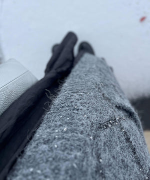 スパンコールニットロングカーディガン