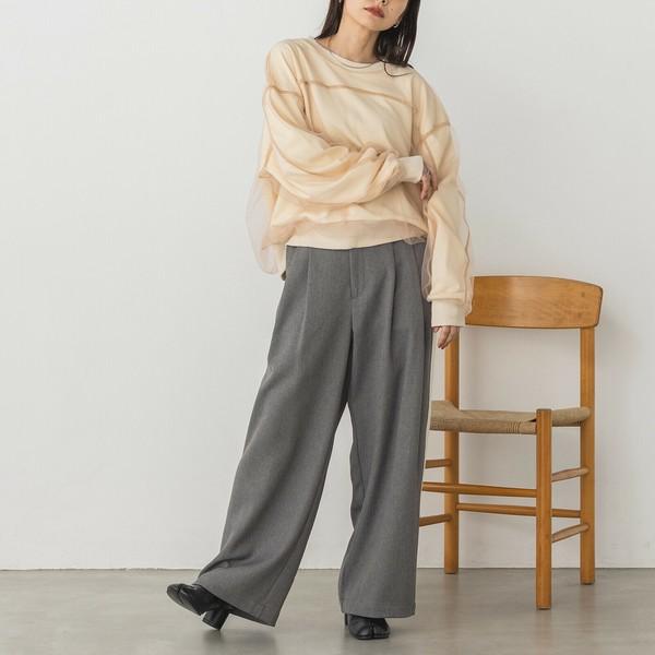 チュールレイヤードカットソー