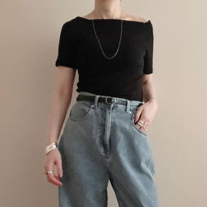 オフショルカットソー