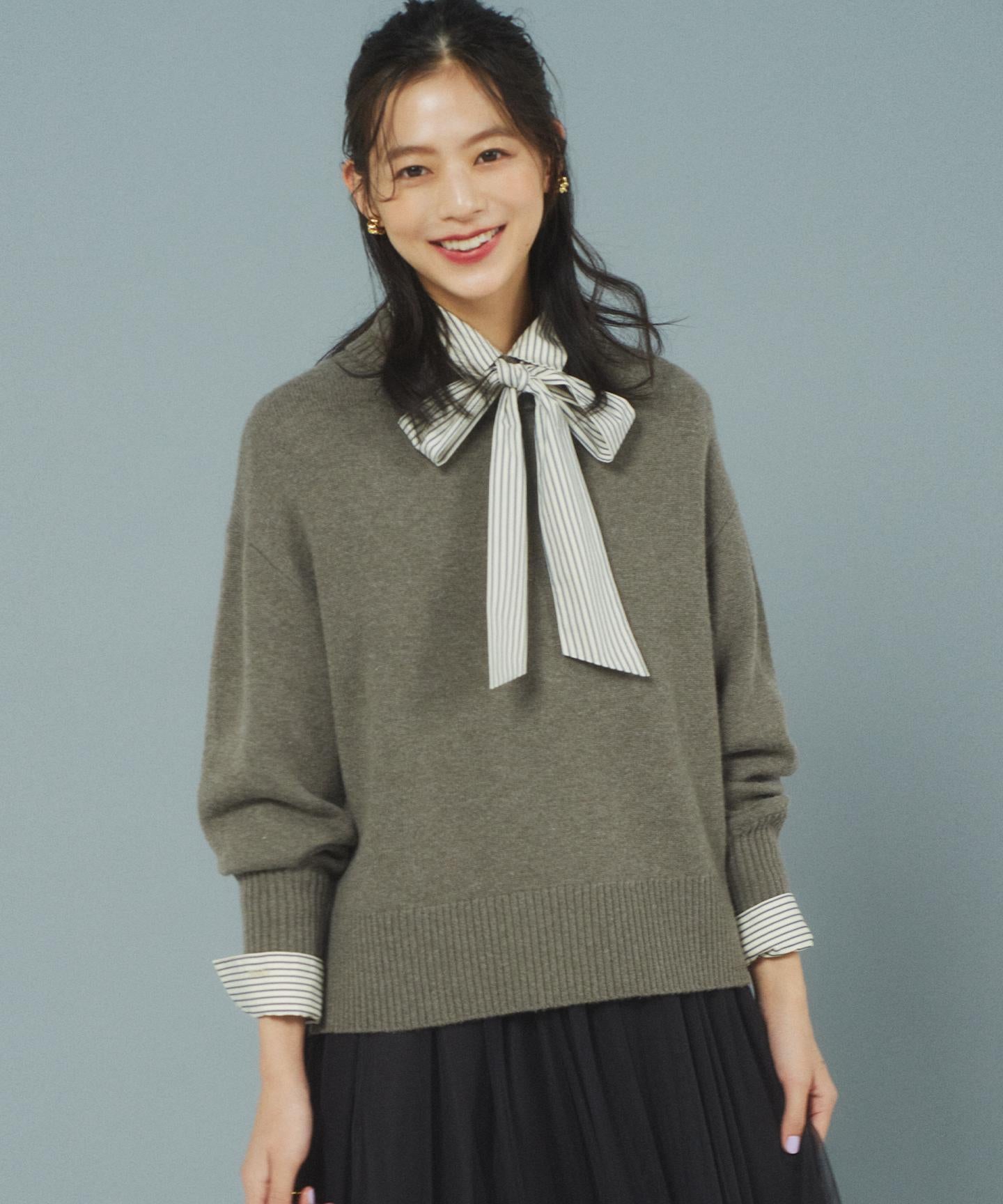 ウールカシミヤミックス ロールネック ニット