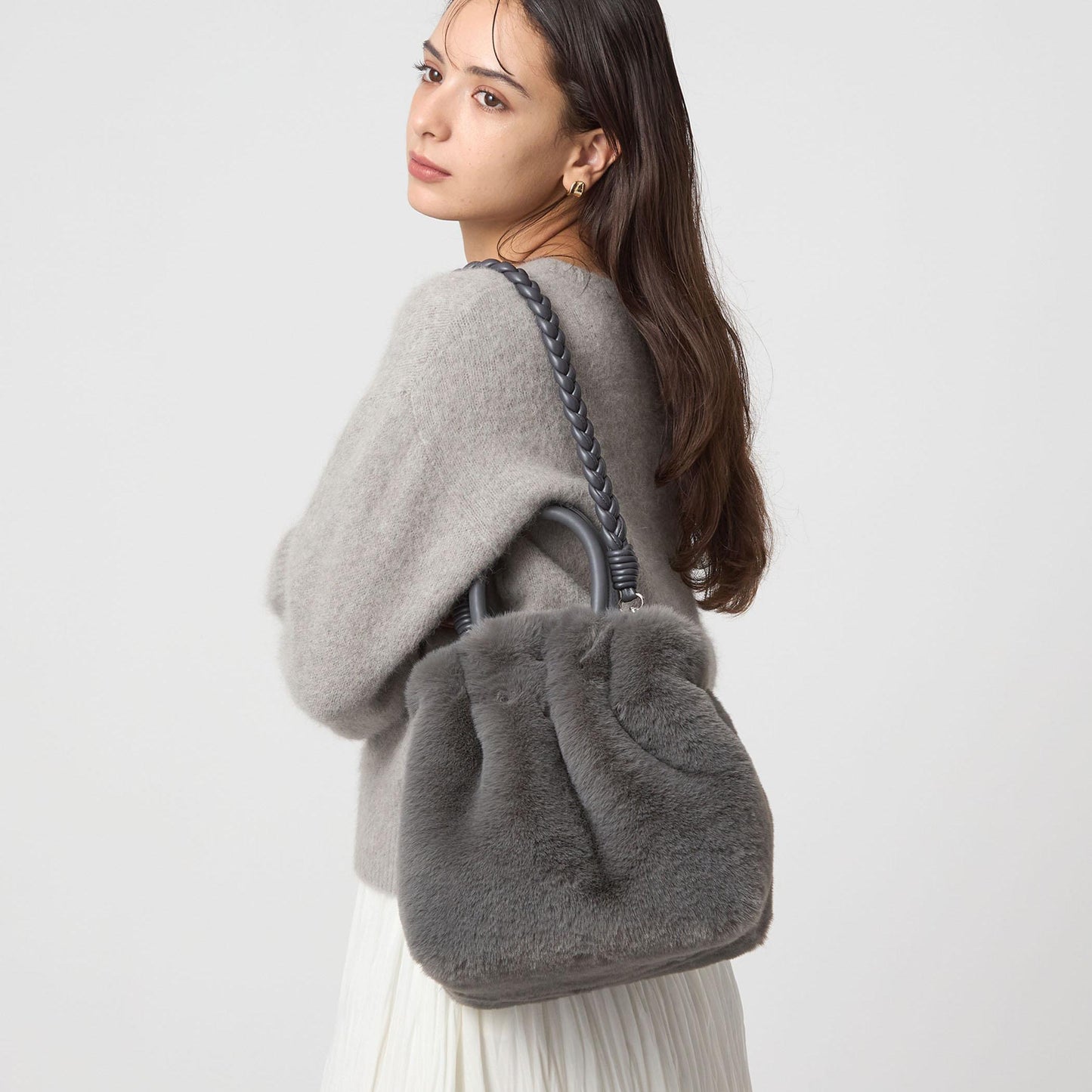 フェイクファー2WAY トートバッグ / ショルダーバッグ