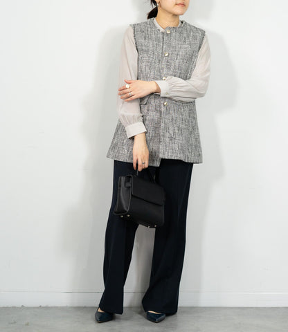 パウダーサテンギャザーブラウス