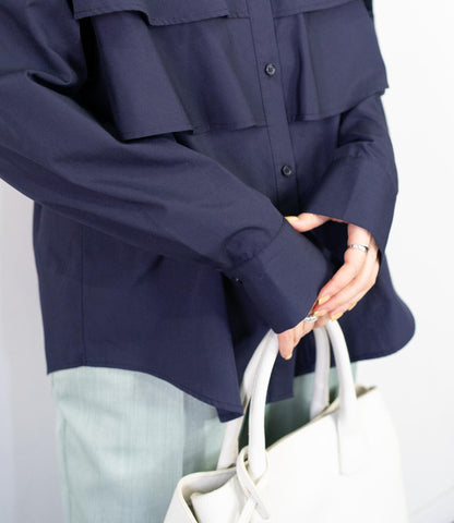 レイヤードライクダブルフリルシャツ