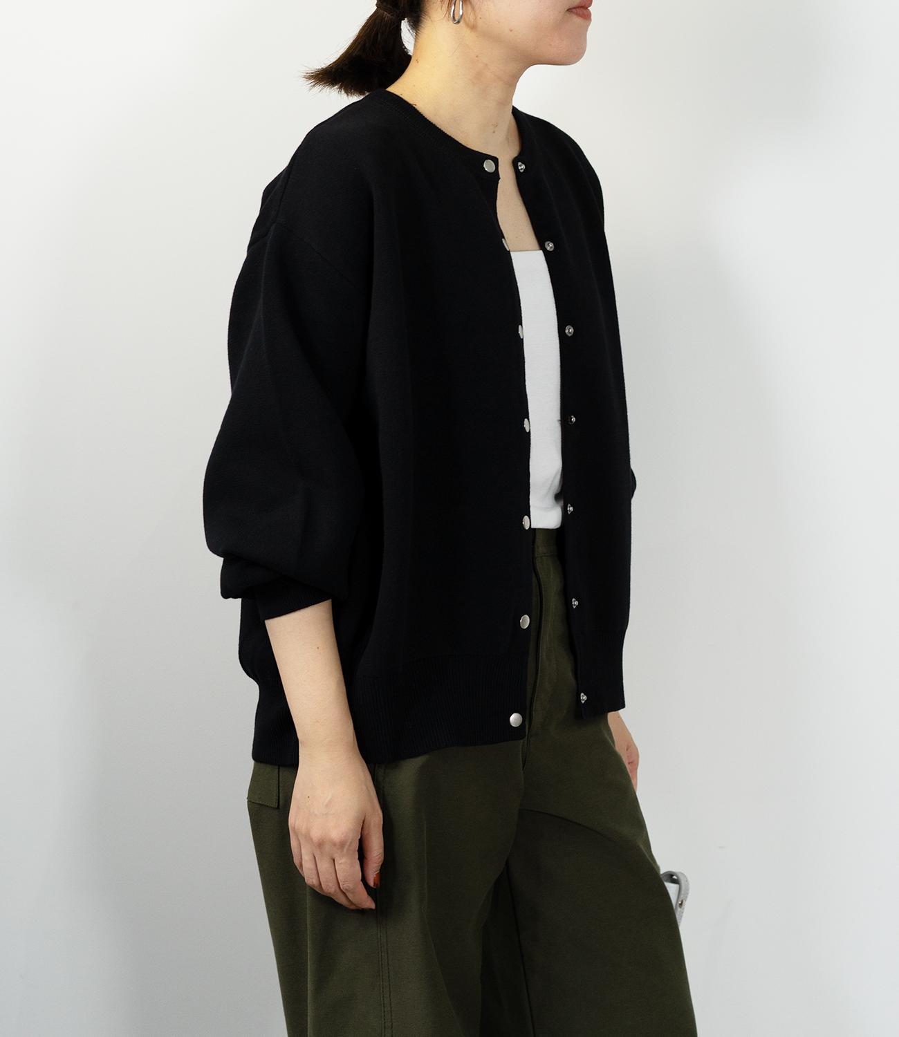 ドットボタンニットカーディガンブルゾン