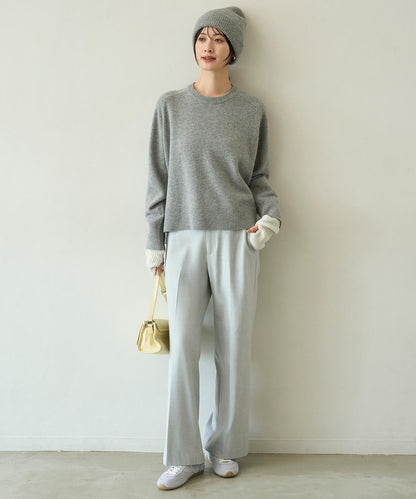カシミヤブレンド クルーネックニット