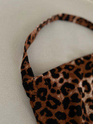 ワンハンドルレオパードトートバッグ