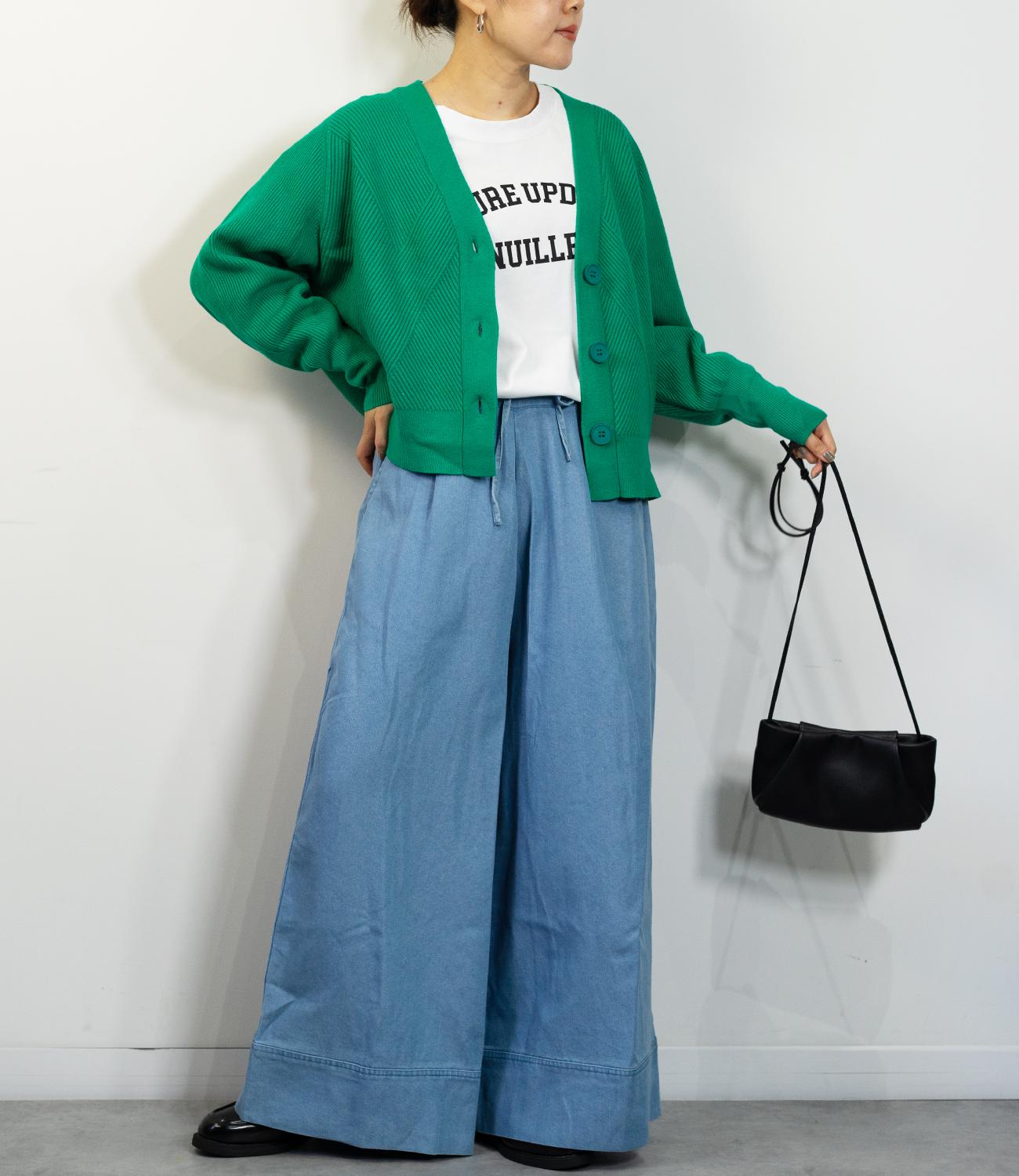 デザイン編みニットカーディガン