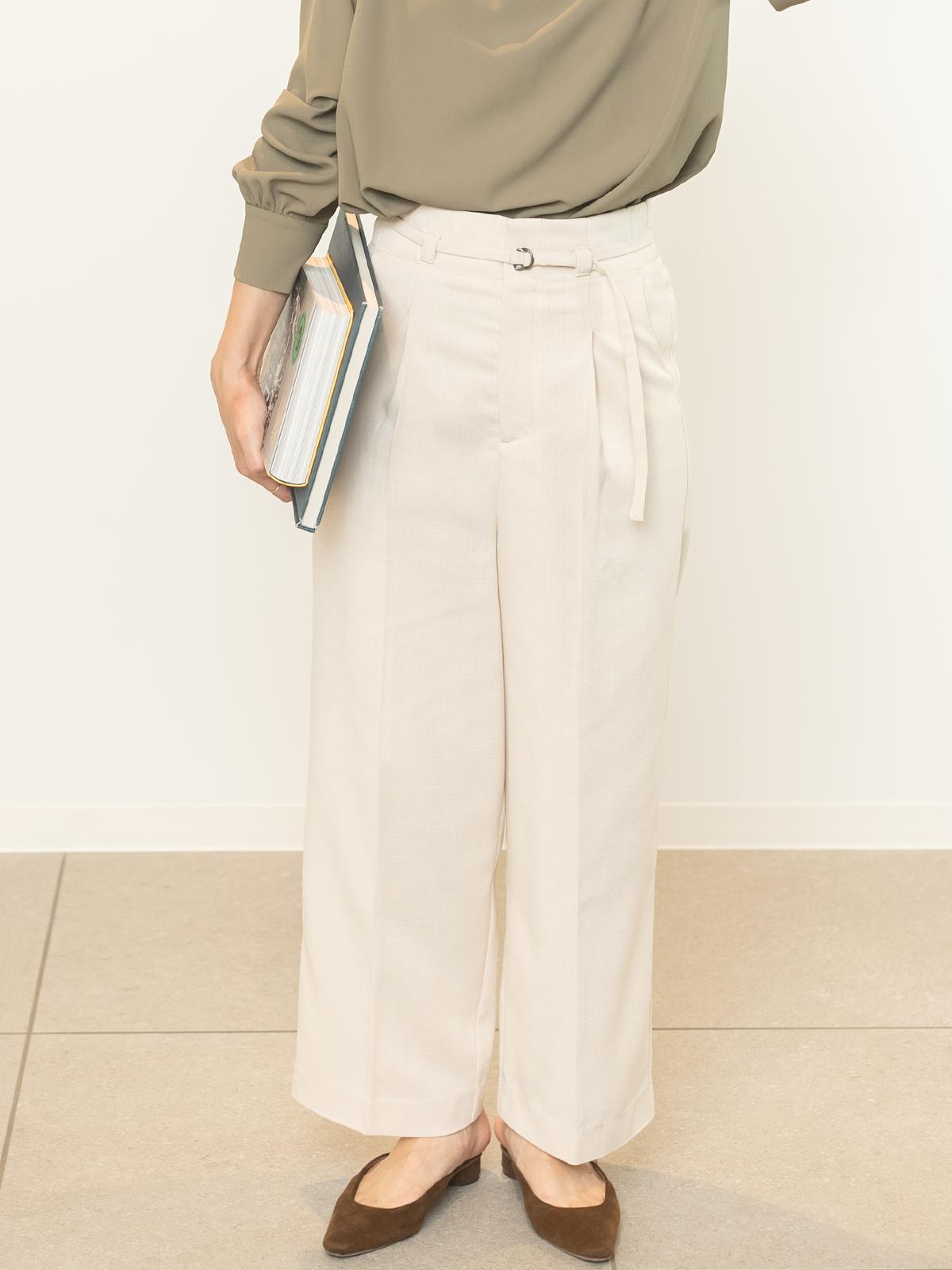 9分丈ハイウエストワイドパンツ