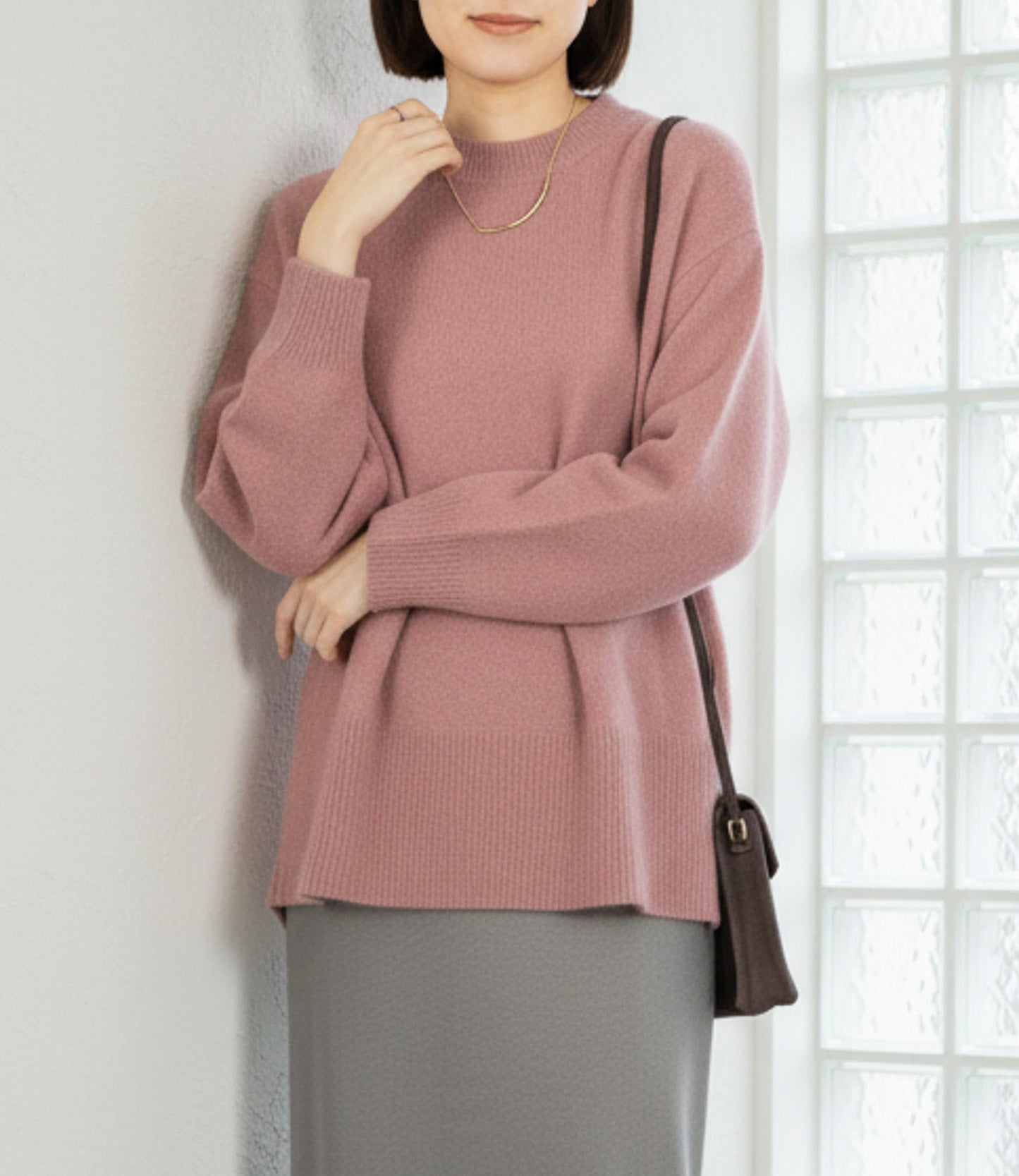 FOX混バックスリットオーバーニット