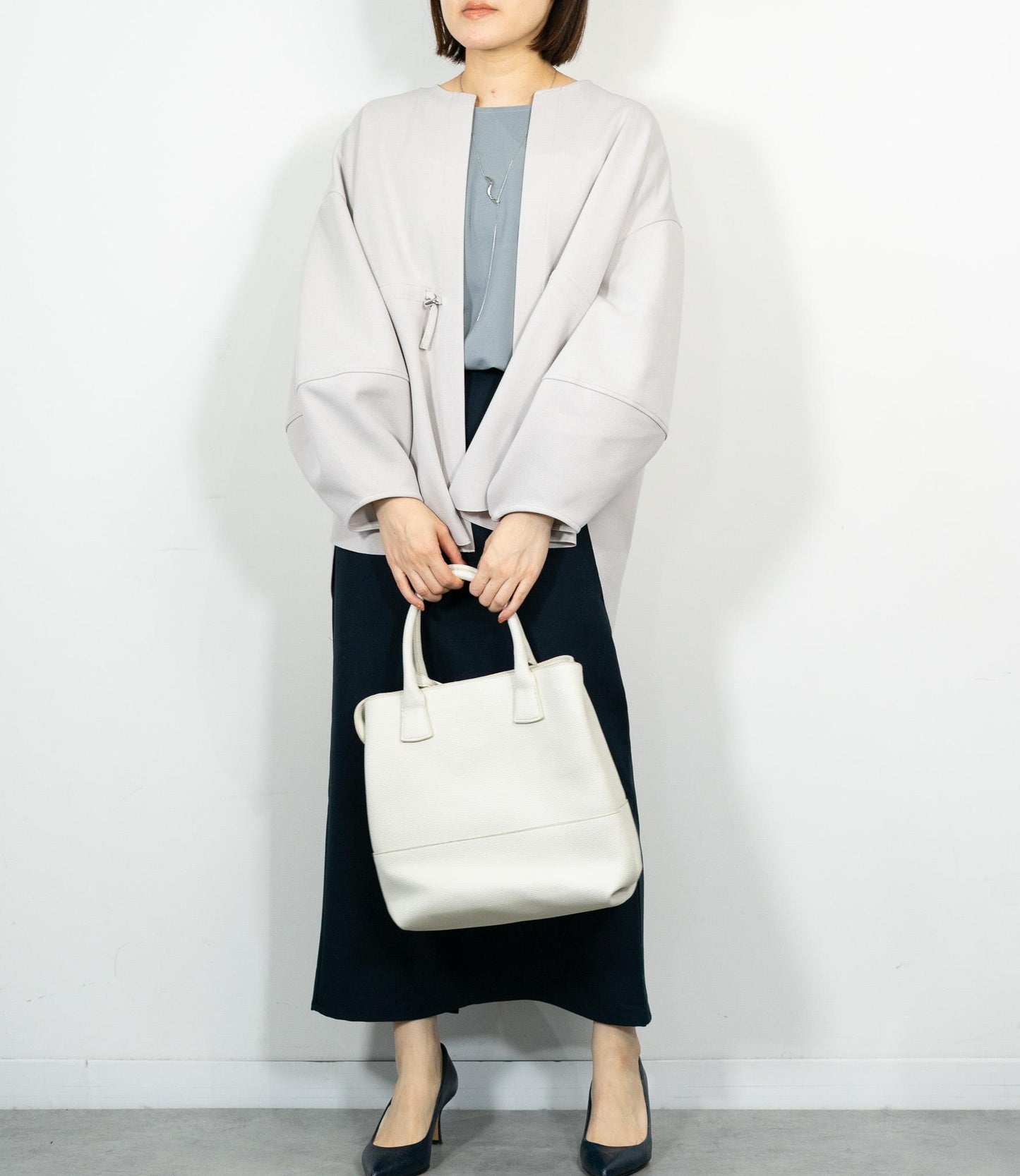 カットジョーゼットウエストマークブルゾン