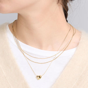 イビツ ハート 3連ネックレス