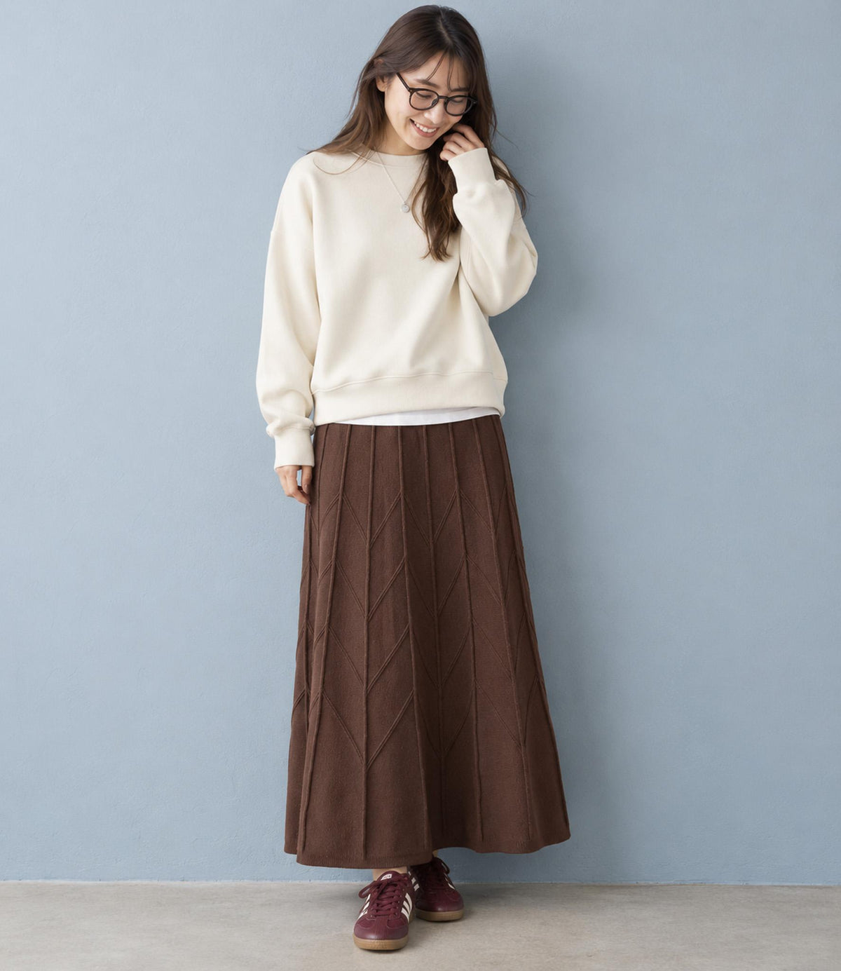シェブロンニットスカート