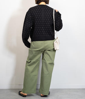 ドットニットブルゾンカーディガン