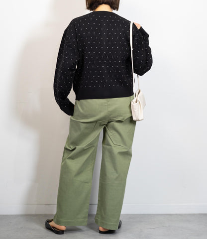 ドットニットブルゾンカーディガン