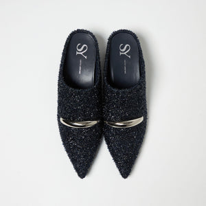 ＜SY＞ ポインテッドインヒールウェッジミュール サンダル55↑