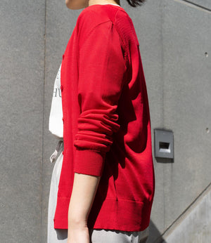 【UV加工・接触冷感】クルーネックカーディガン