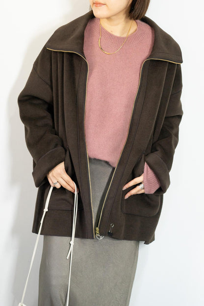 FOX混バックスリットオーバーニット