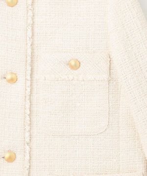 ツイードノーカラーミドル ジャケット