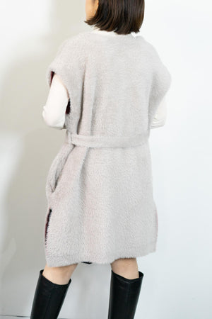 バイカラーテープシャギーニットベスト