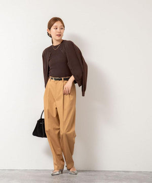 天竺クルーネックカーデ