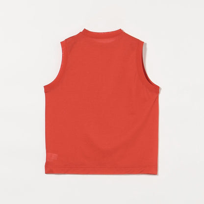 コットンナイロン クルーネック ノースリーブ Tシャツ