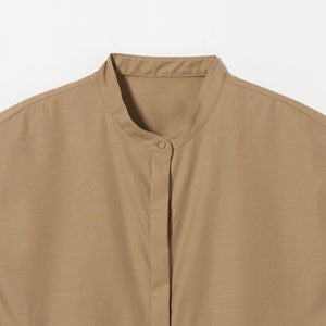 スタンドネック ペプラム フレンチスリーブ ブラウス