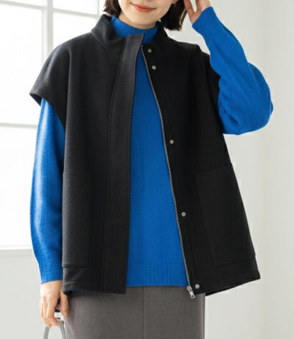 ウールライクハイネックベスト