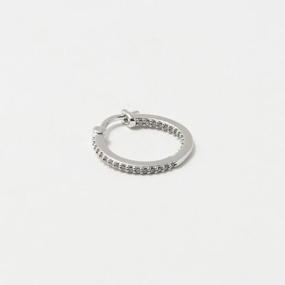 パヴェ ナローフープ ピアス