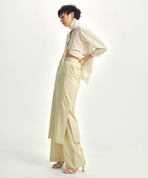 シルクライクタフタ ボウタイブラウス