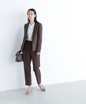 ウーステッドライクツイル SETUP ノーカラージャケット