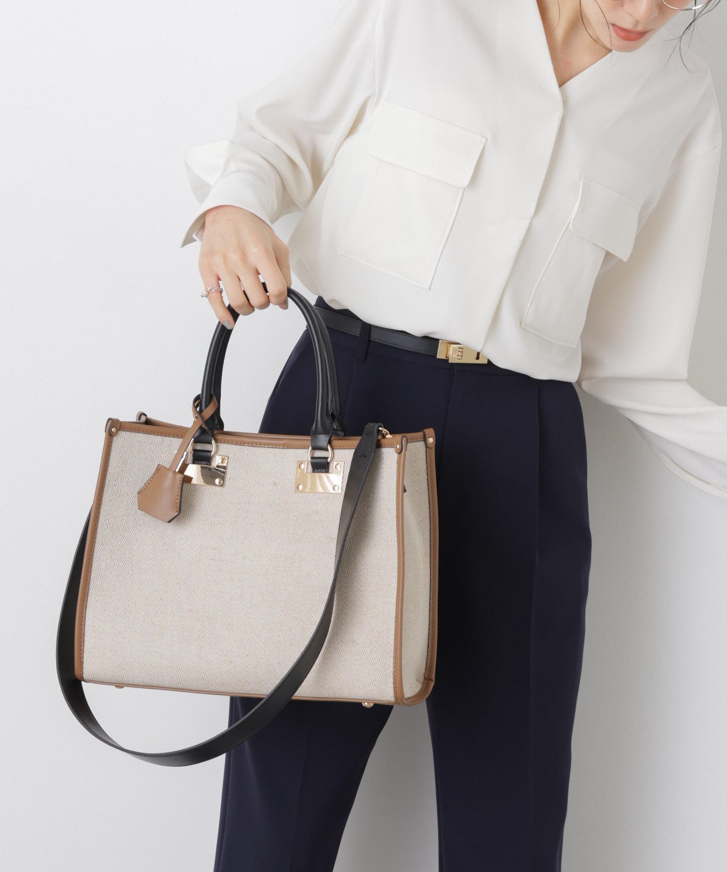 バイカラーキャンバスバッグ